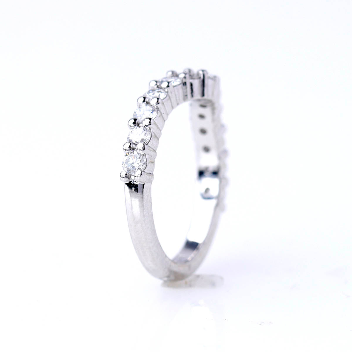The Anna Platinum Diamond Curved Wedding Band #L3785PT-1