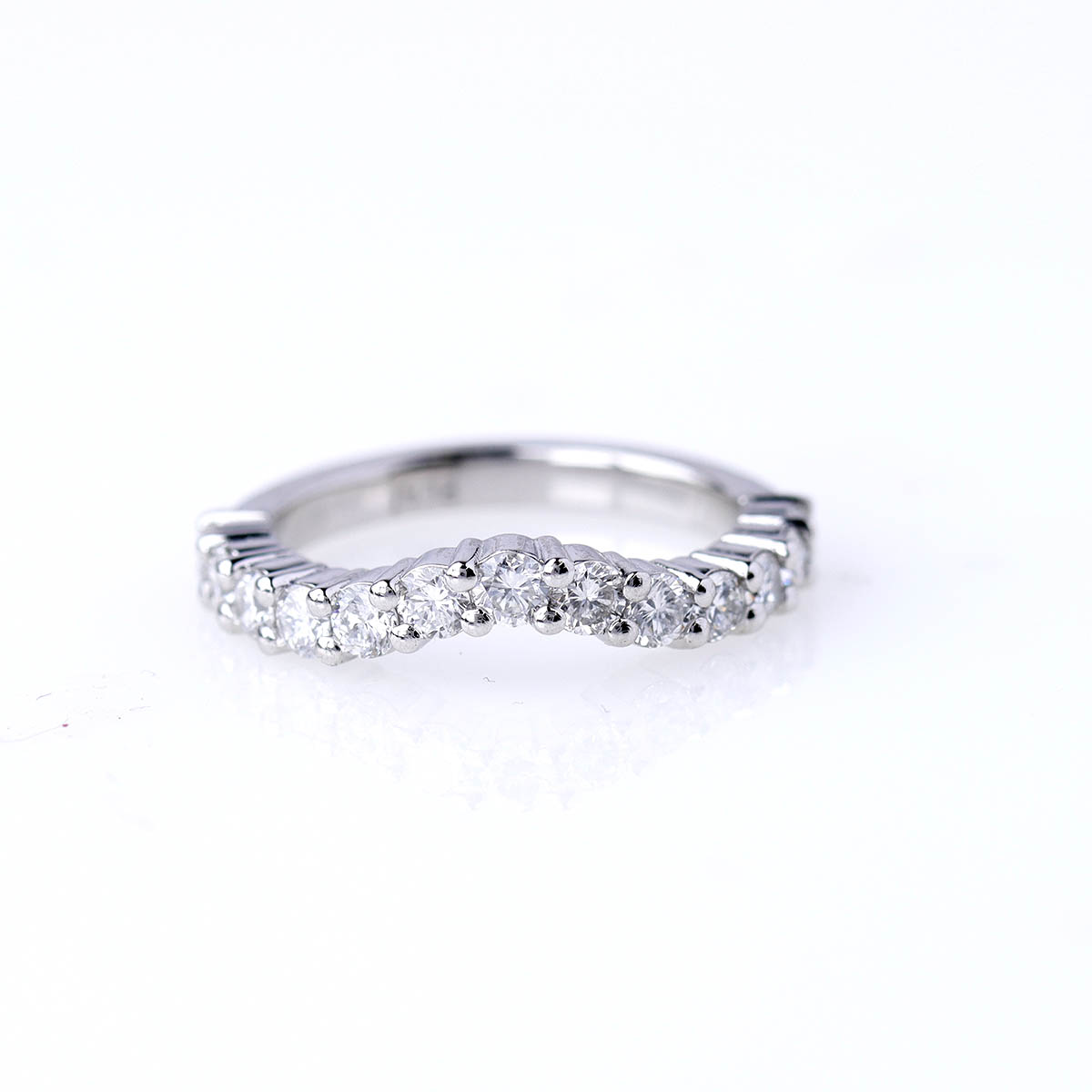 The Anna Platinum Diamond Curved Wedding Band #L3785PT-1