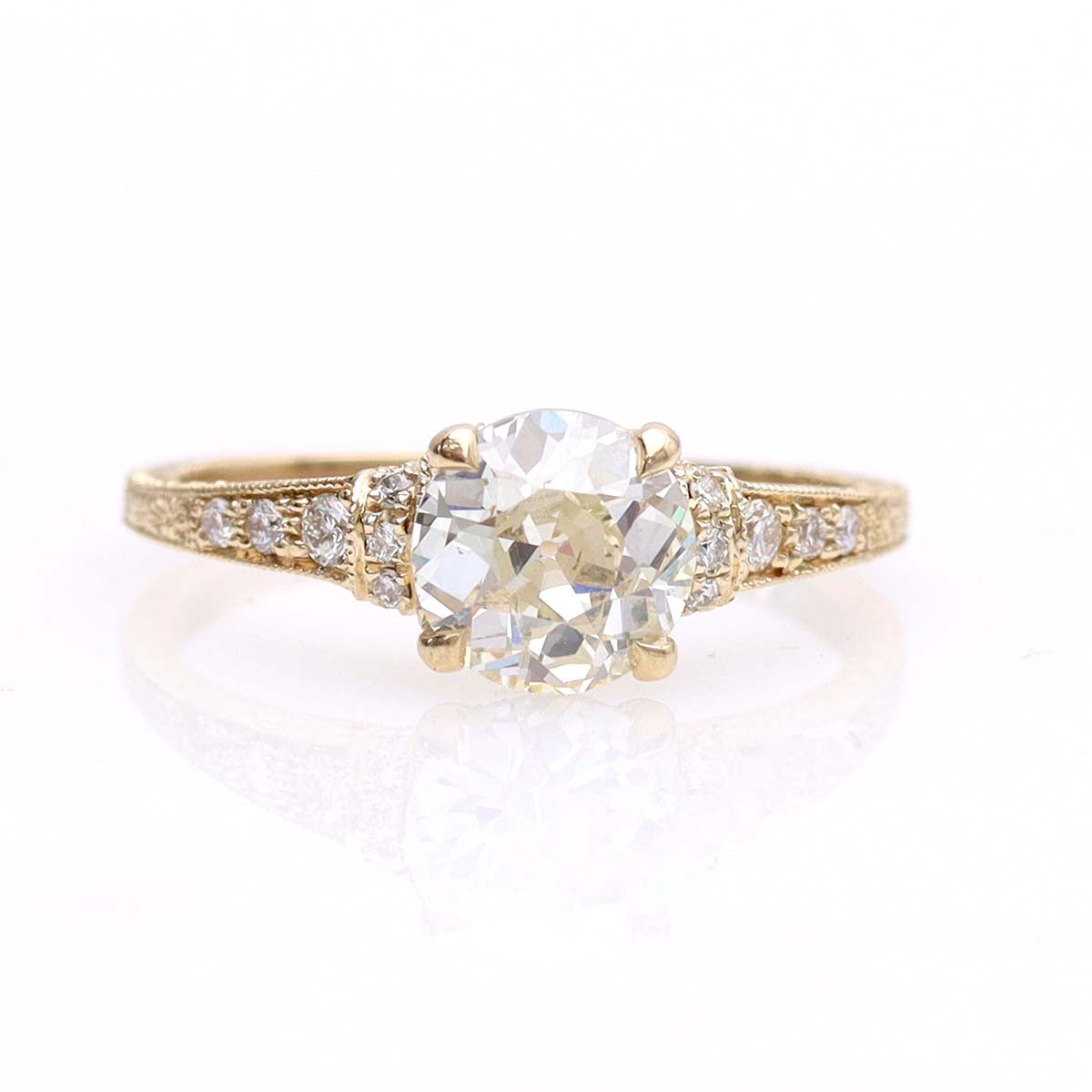 The Lily Engagment Ring With An Old European Cut Diamond #3319-8