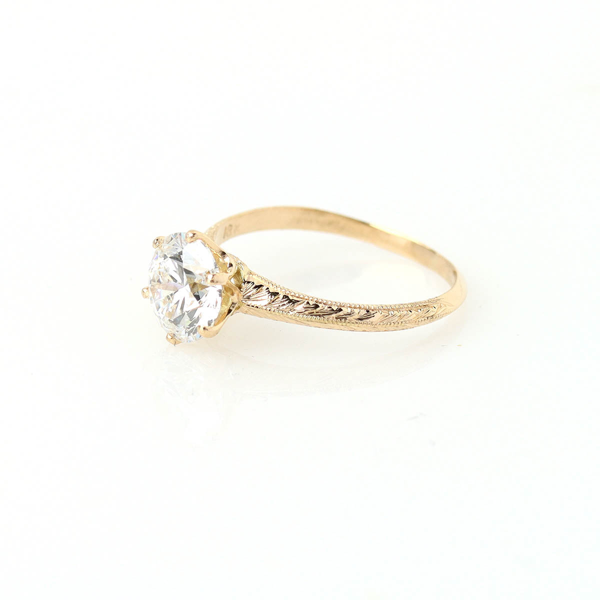 14k Yellow Gold Edwardian ReproductionEngagement Ring #3233HE18Y-10