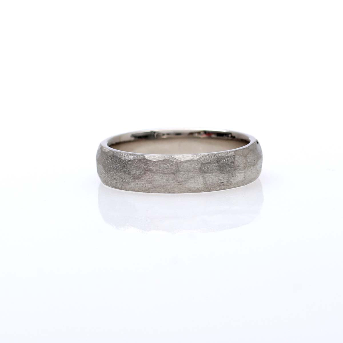 Men's Hammered Finish Platinum 5mm Wedding Band #MBH5-1