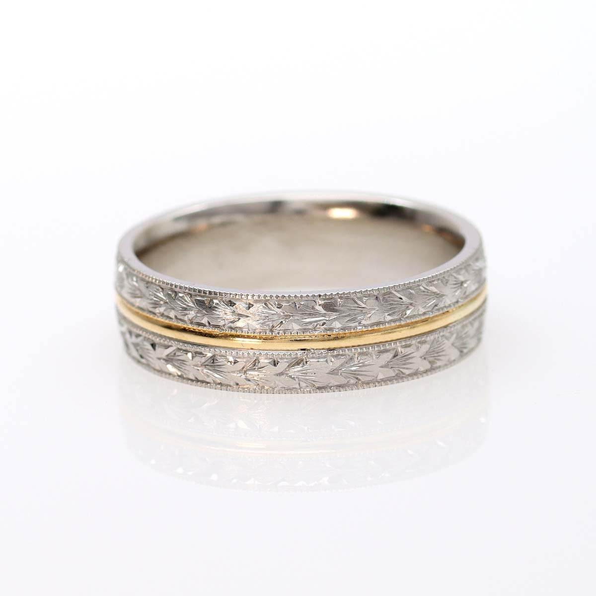 Platinum and 18k Yellow Gold Men's Band #MBPTY18HE-1