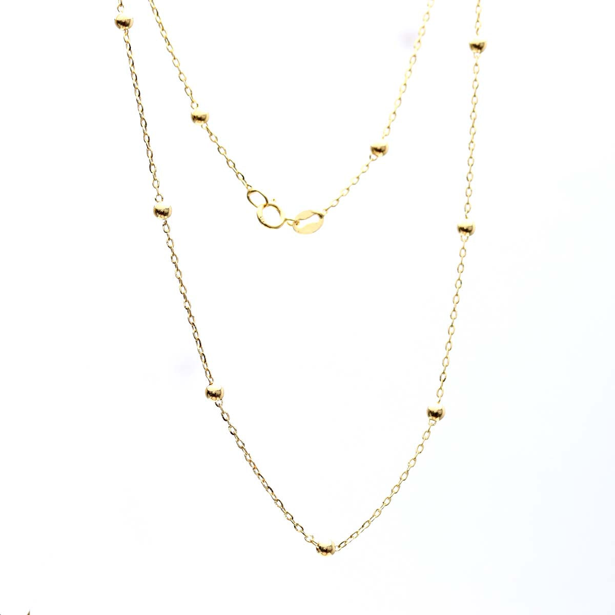 14K Yellow Gold Beaded Necklace #NGB-1