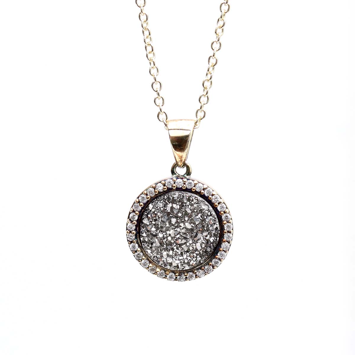 Smoky Druzy Quartz Pendant #NK850-S