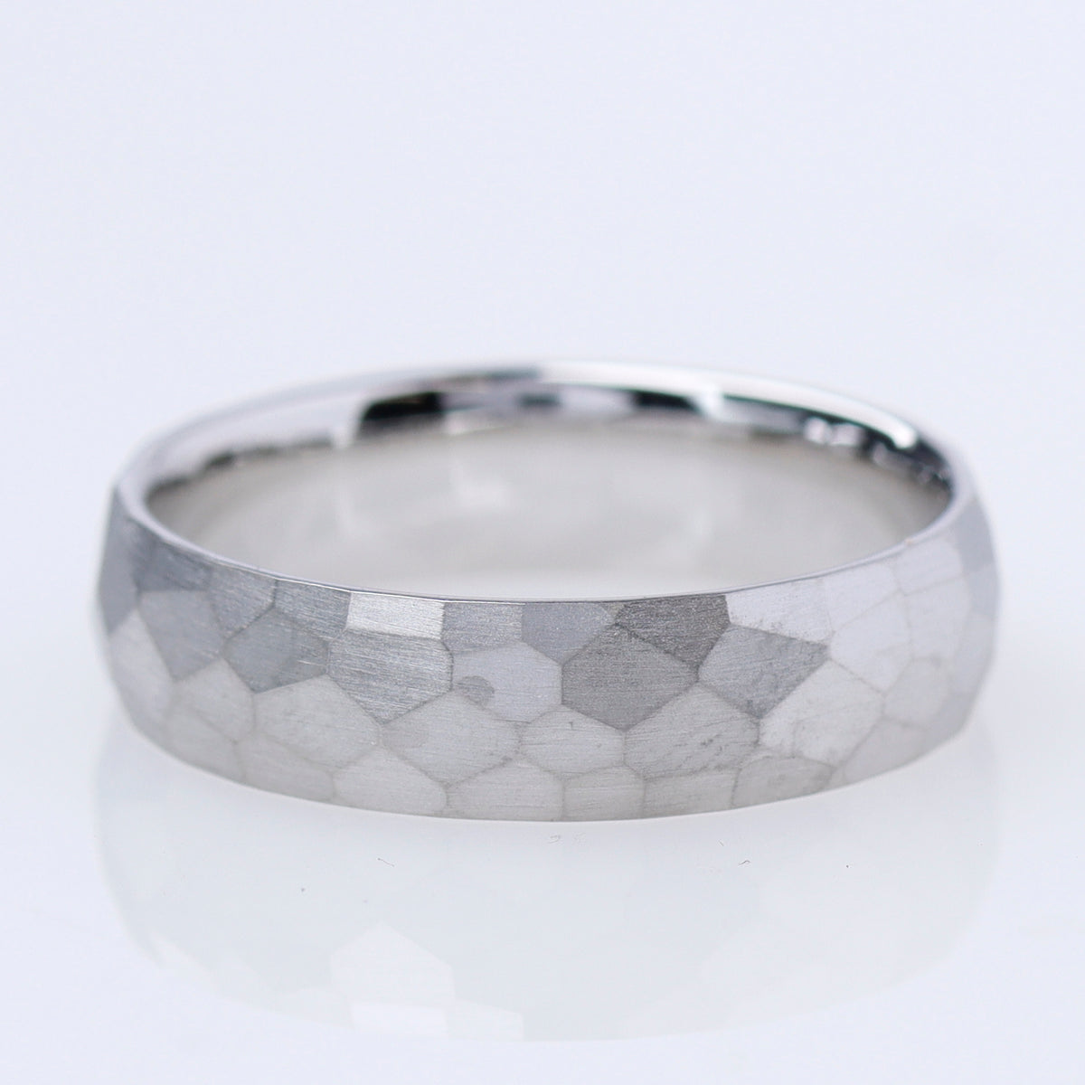Men's Hammered Finish Platinum 6mm Wedding Band #MBH6-1