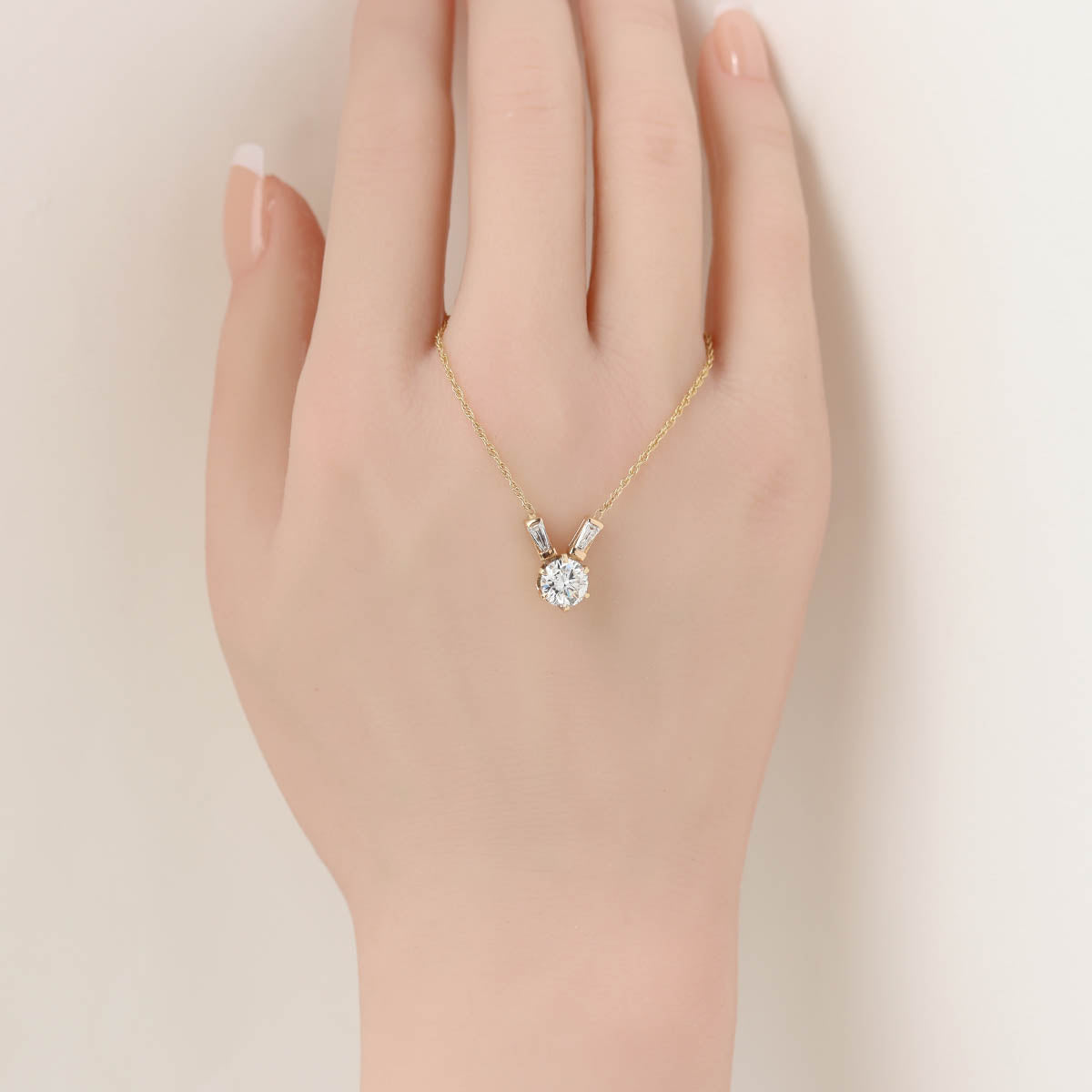 Retro Moderne 14k Yellow Gold Diamond Pendant #VP260514