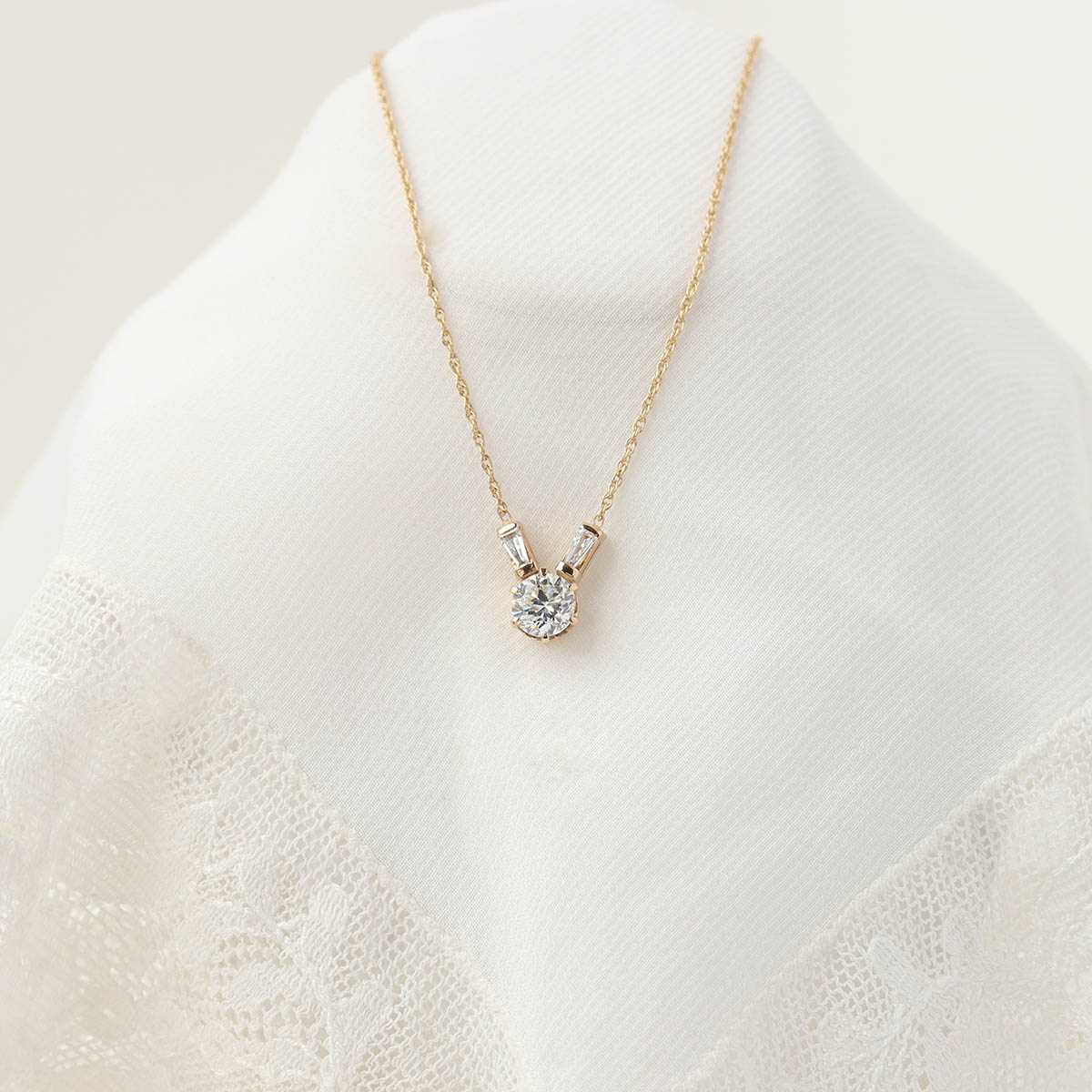 Retro Moderne 14k Yellow Gold Diamond Pendant #VP260514