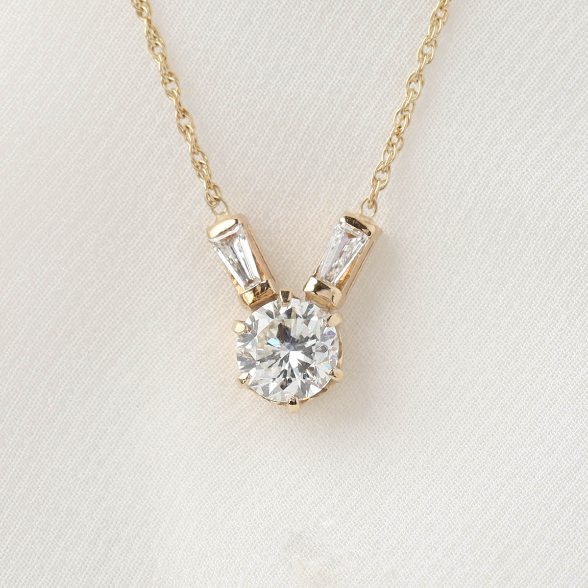 Retro Moderne 14k Yellow Gold Diamond Pendant #VP260514