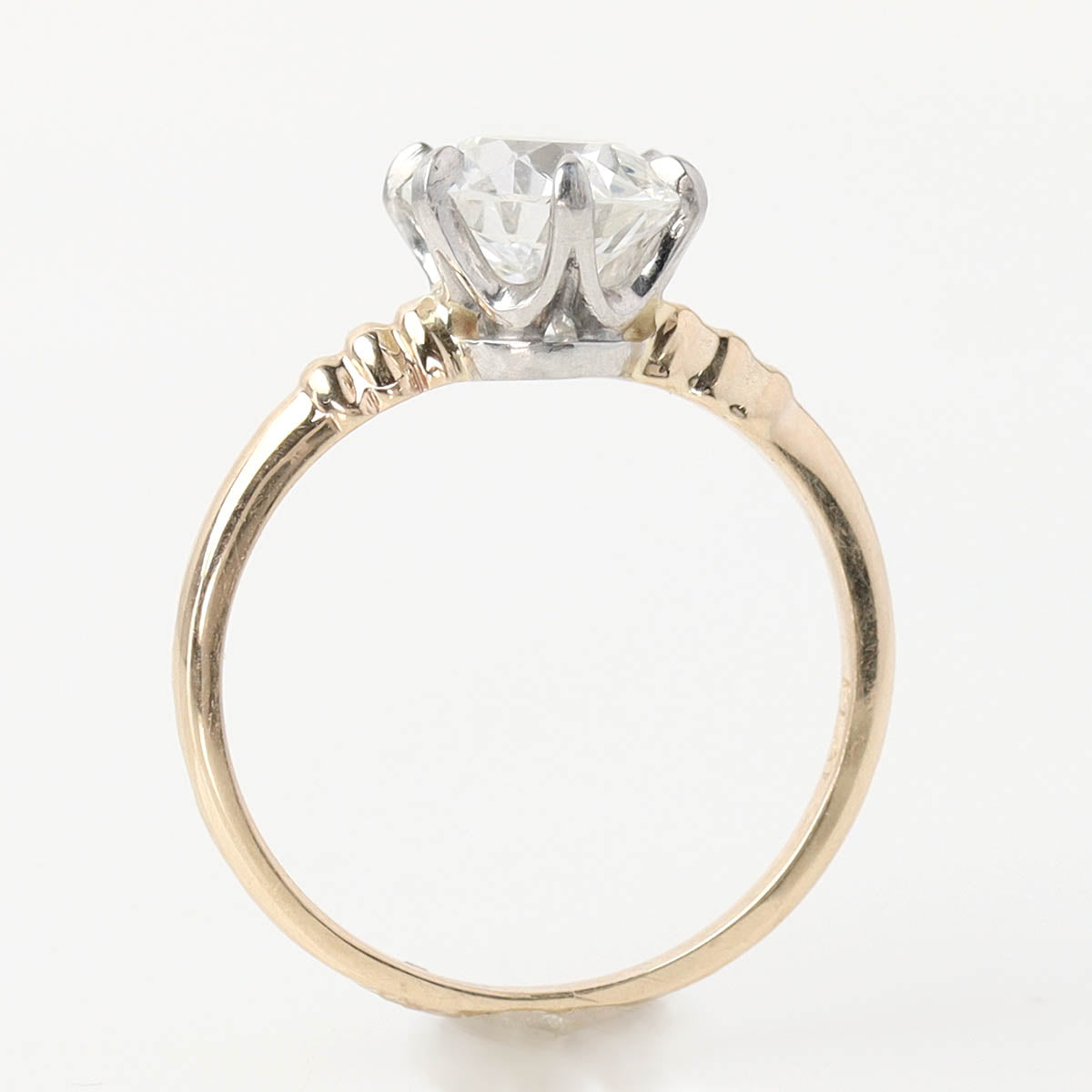 Early 20th C. Yellow Gold & Vintage Diamond Solitaire #R140612-4