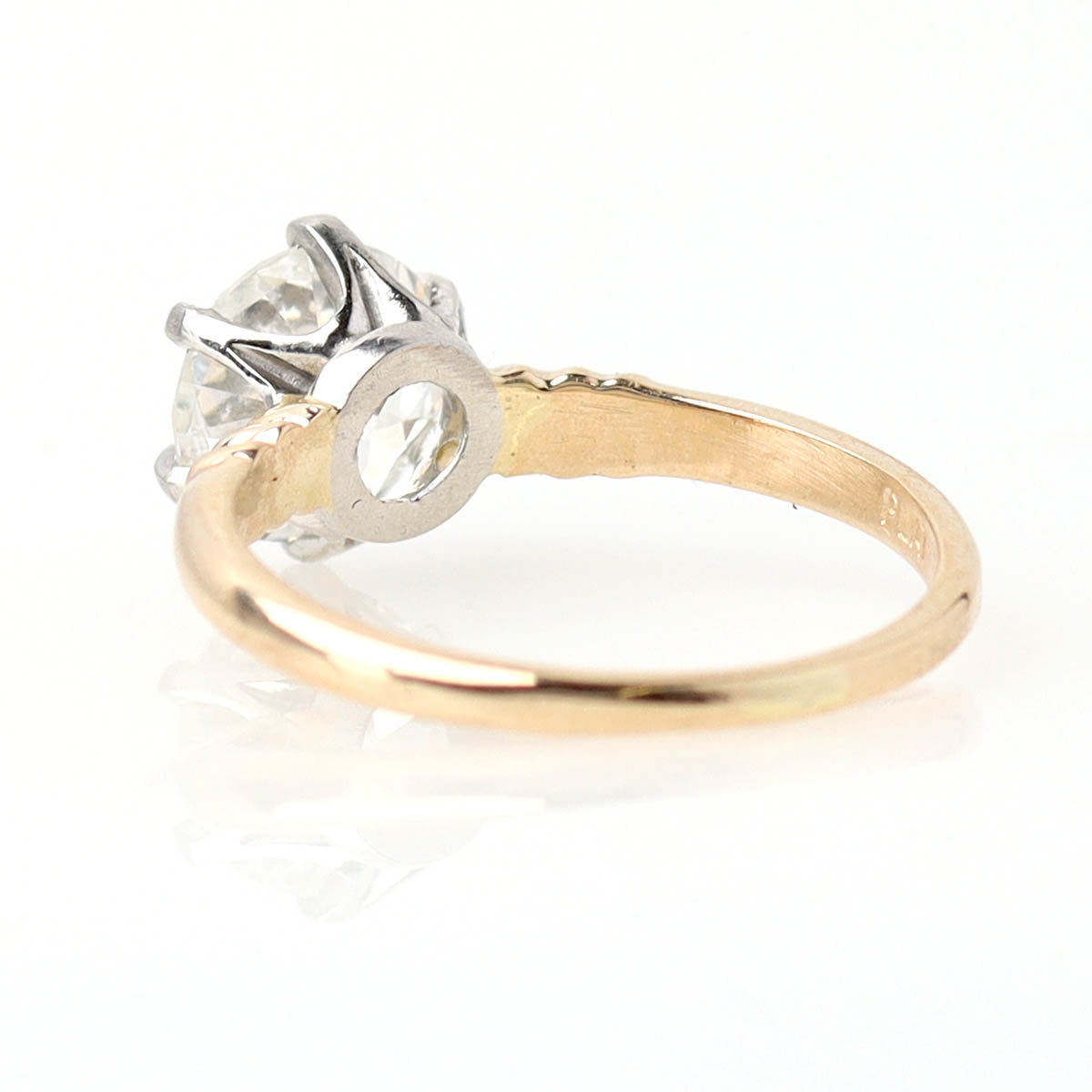 Early 20th C. Yellow Gold & Vintage Diamond Solitaire #R140612-4
