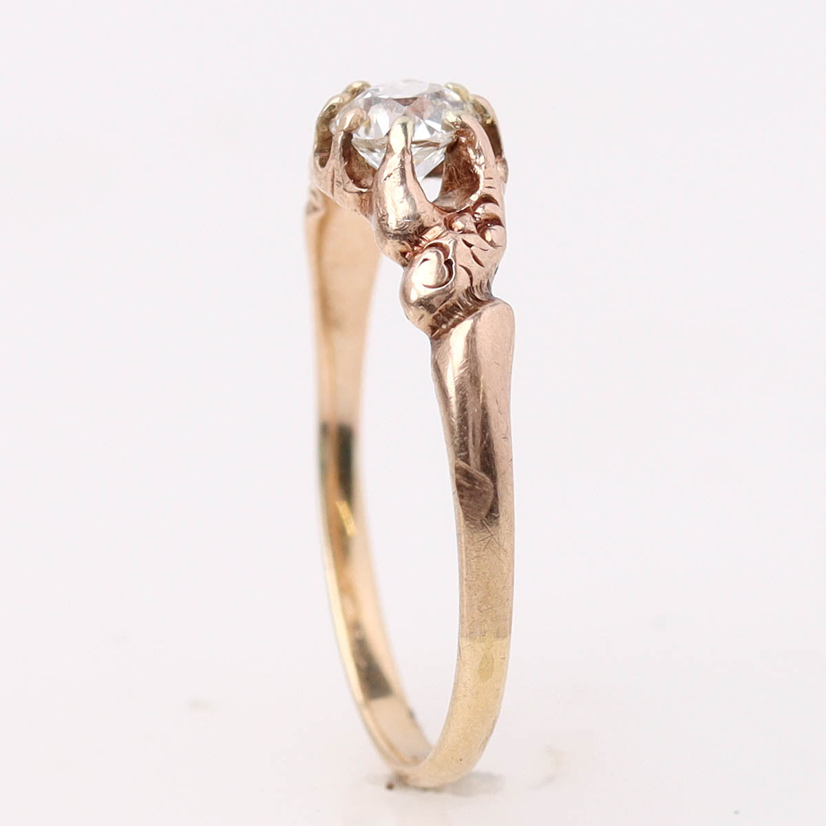 Victorian Old European Cut Diamond & Rose Gold Engagement Ring #R140721-06