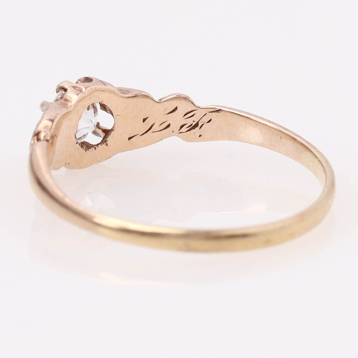 Victorian Old European Cut Diamond & Rose Gold Engagement Ring #R140721-06