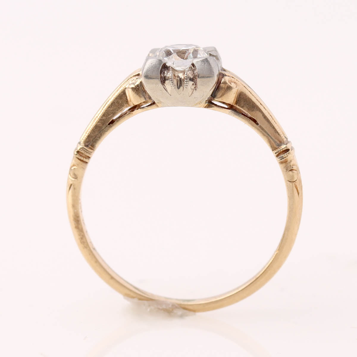 1930s 14k Gold & Old European Cut Diamond Engagement Ring #R522-03