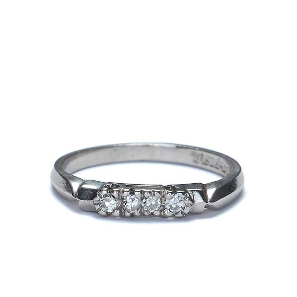 Midcentury Platinum Wedding Band #R608-2