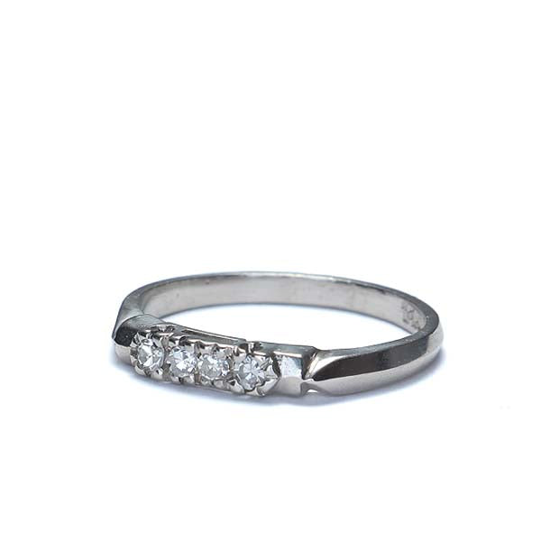 Midcentury Platinum Wedding Band #R608-2
