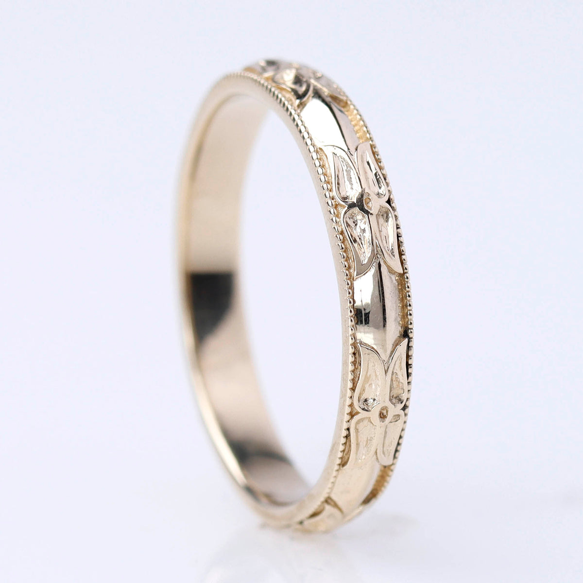 Art Déco Reproduction Orange Blossom Wedding Band #3784-2
