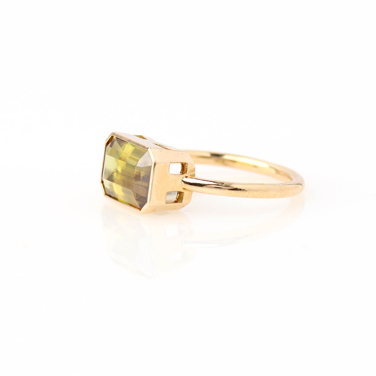 Bezel Set Sphene Gemstone Engagement Ring #LR260516-2