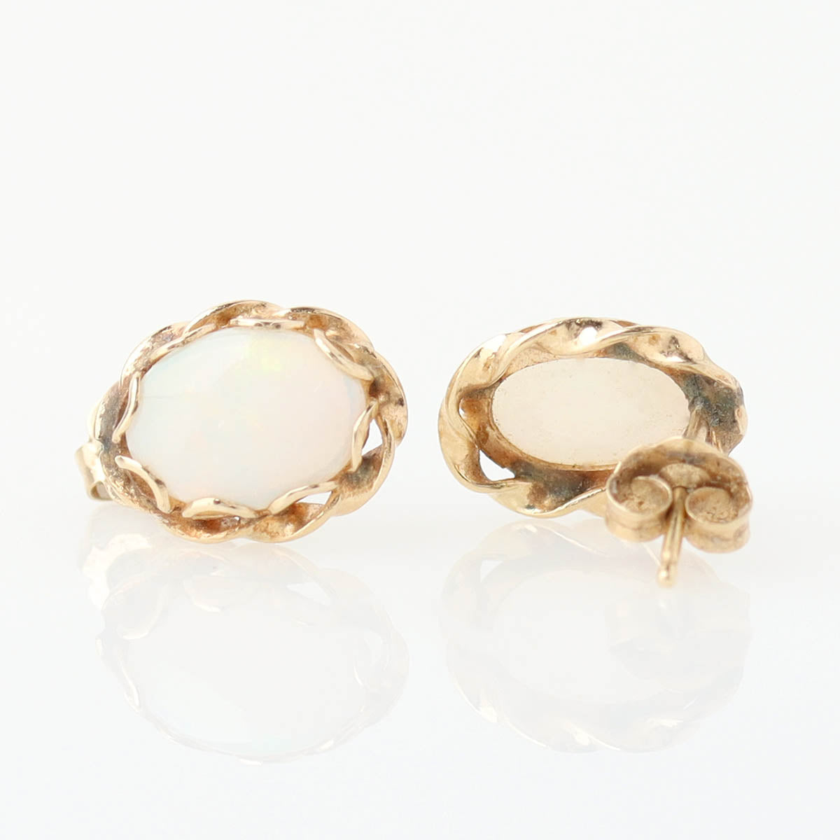 Opal and 14k Yellow Gold Earrings #VE240421