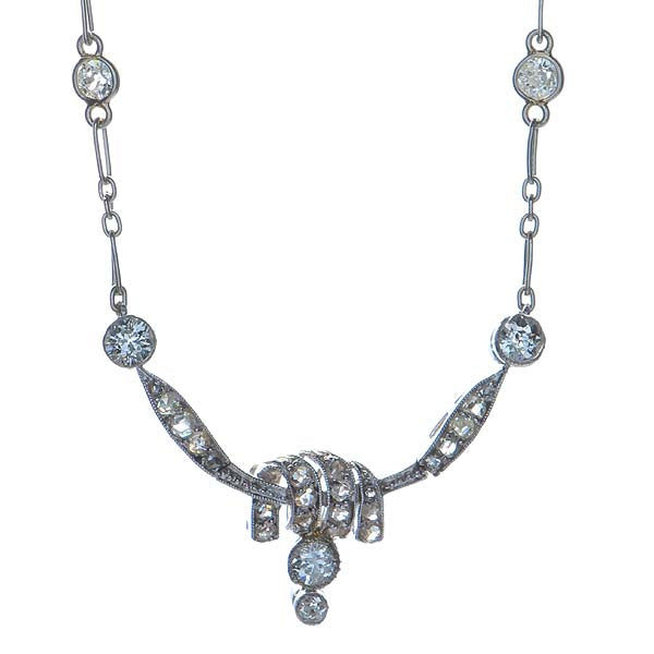 Art Deco Diamond Cascade Necklace #VN170210-01