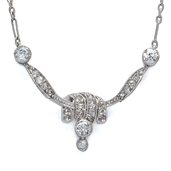 Art Deco Diamond Cascade Necklace #VN170210-01