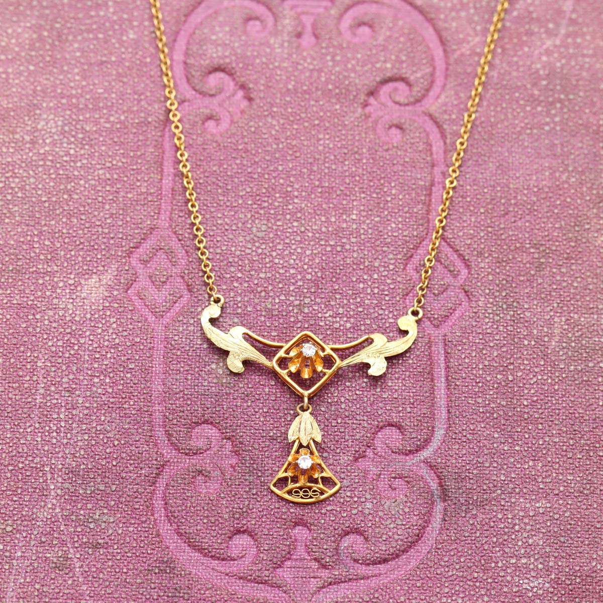 Antique Bloomed Gold Necklace #VP160526-01