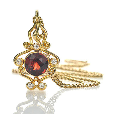 Stunning Art Nouveau Garnet Necklace #VP508-21