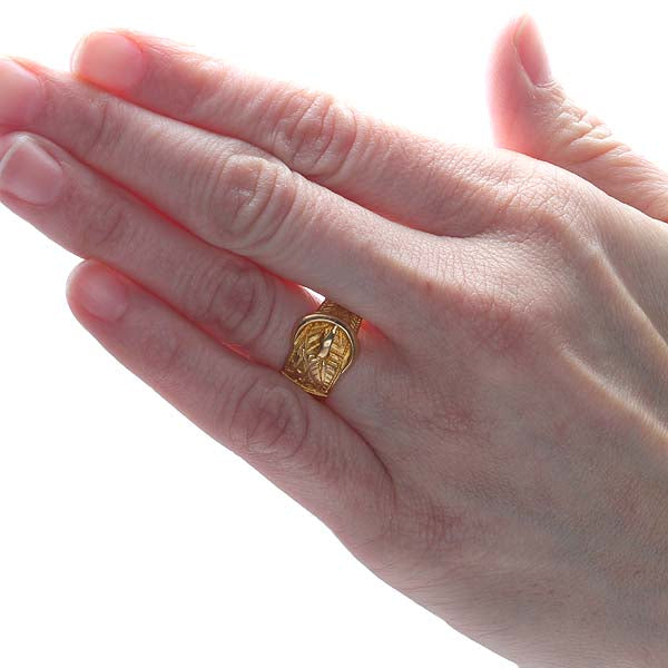 English Antique 18k Yellow Gold Buckle Ring #VR0125-07