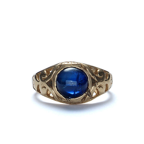 Art Nouveau Cabochon sapphire ring. #VR0414-04