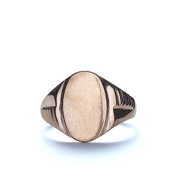 Early 20th Century 10K Rose Gold Signet Ring. #VR0925-05