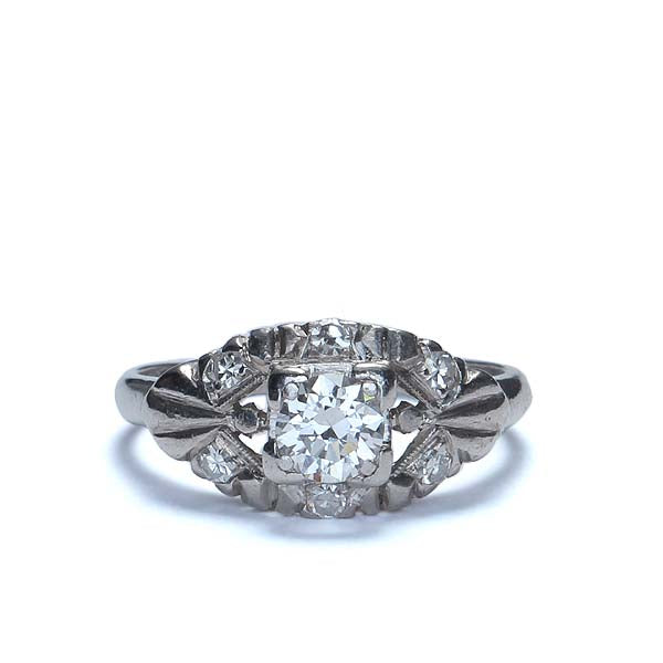 Midcentury Diamond Engagement Ring. #VR141028-08