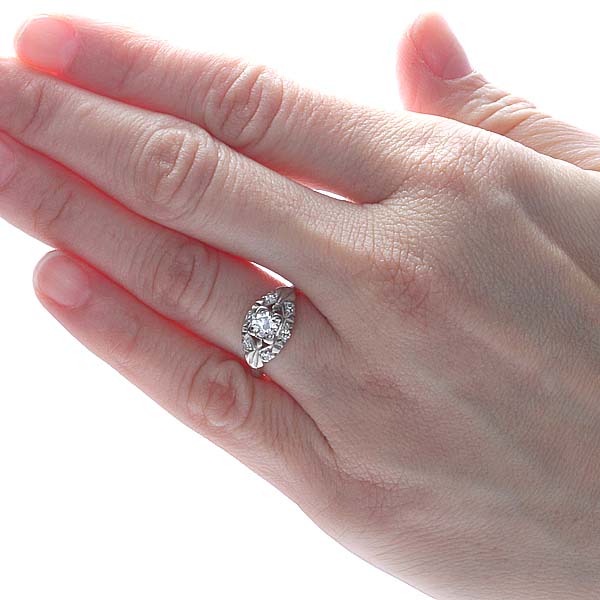 Midcentury Diamond Engagement Ring. #VR141028-08