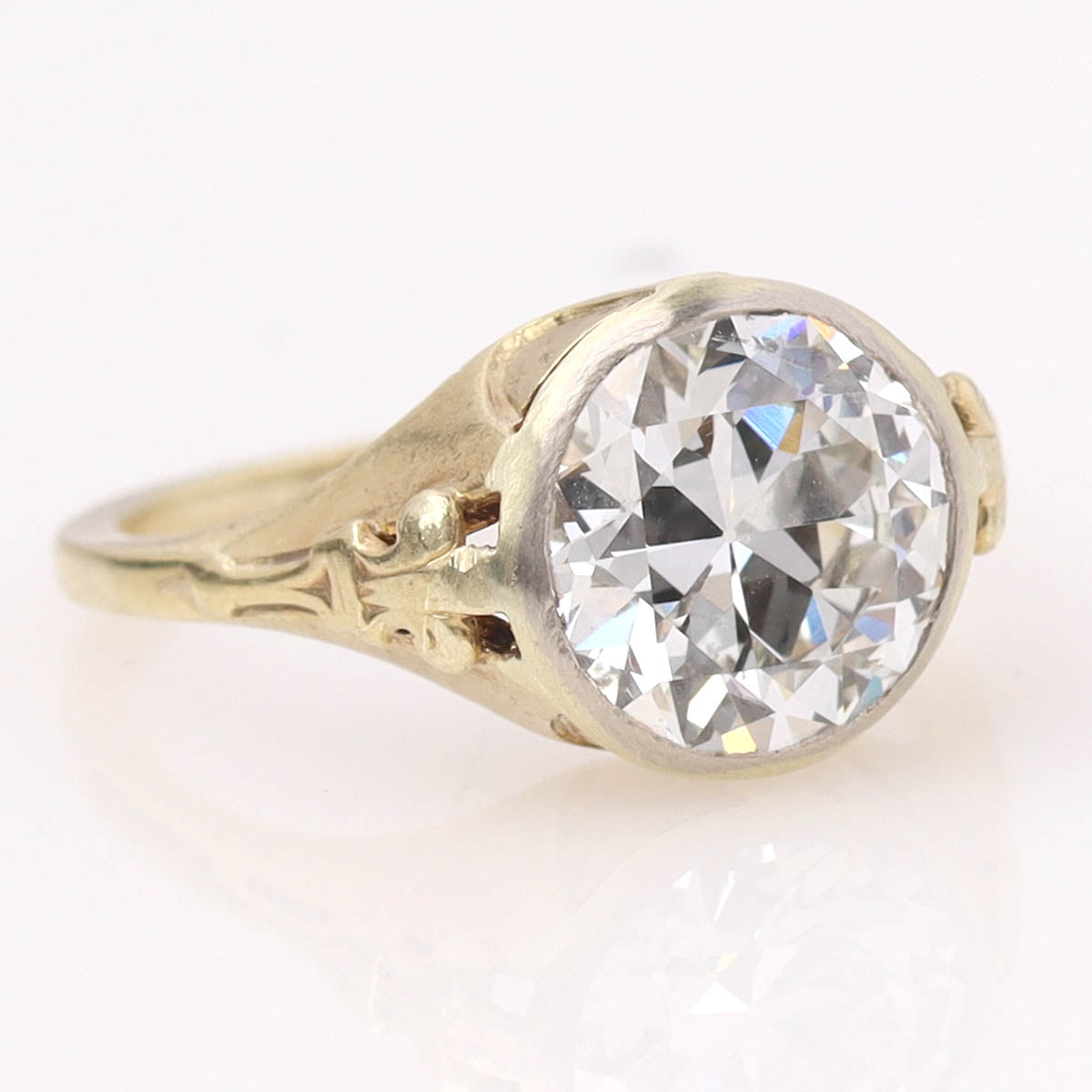 Antique Art Nouveau 2.52 ct Old European Cut Engagement Ring #VR150227-01