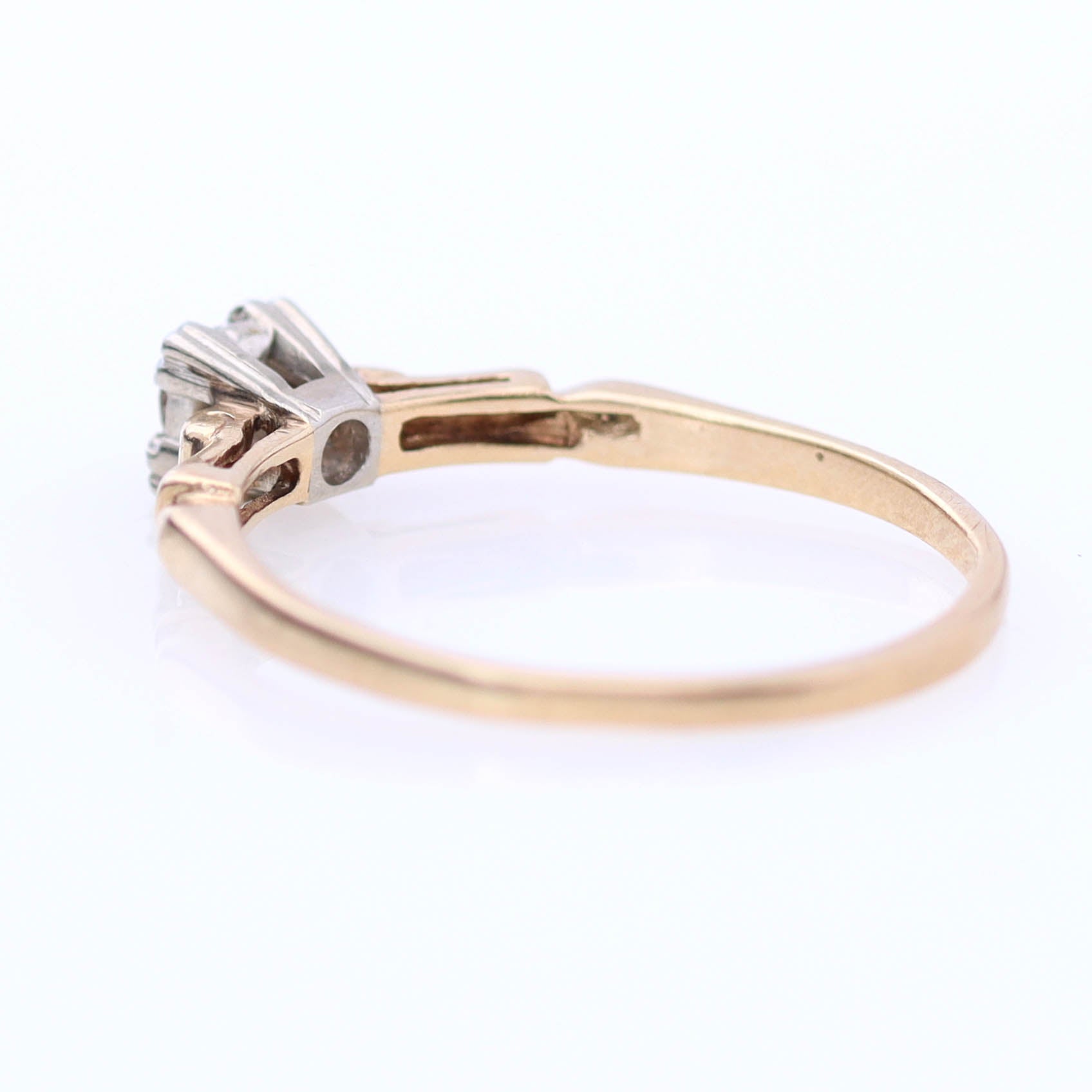 Art Déco 14k Gold & Champagne Diamond Engagement Ring #