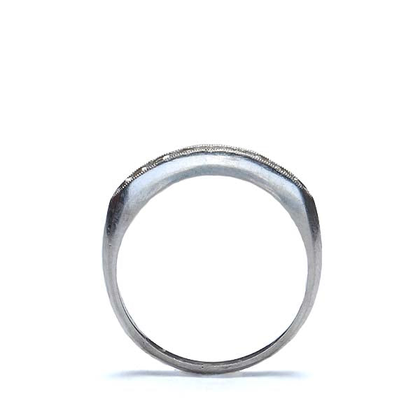 Mid Century Platinum & Diamond Wedding Band #VR160526-07