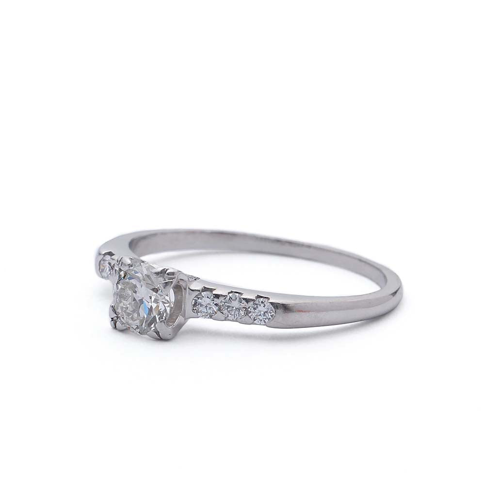 Midcentury Diamond Engagement ring #VR160614-01 - Leigh Jay & Co