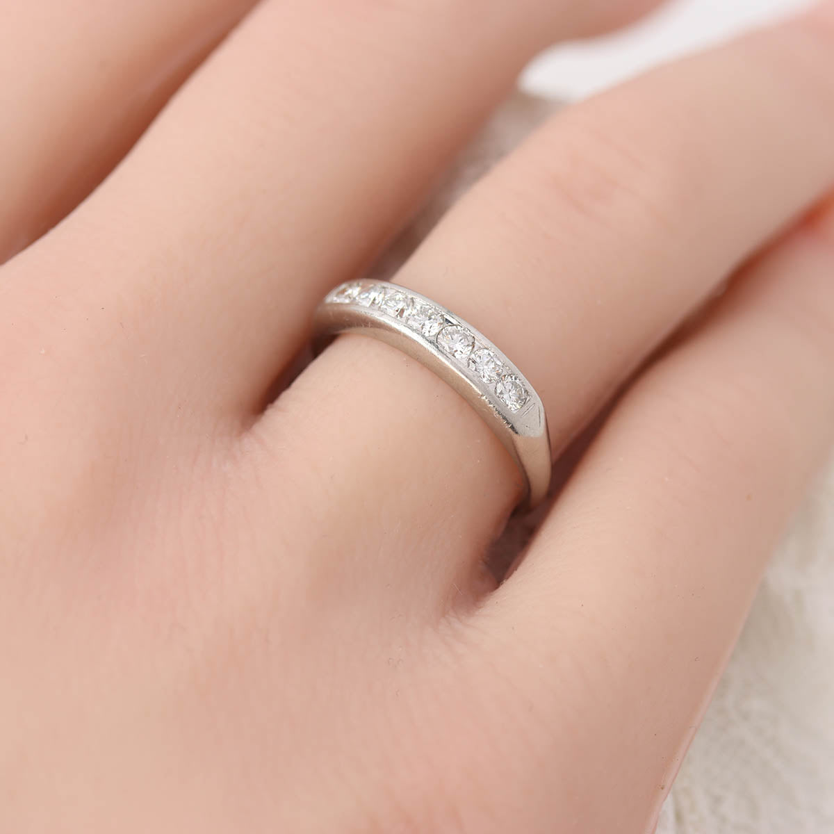Art Déco Platinum & Diamond Wedding Band #VRI1663