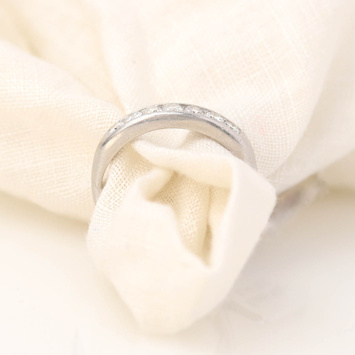 Art Déco Platinum & Diamond Wedding Band #VRI1663