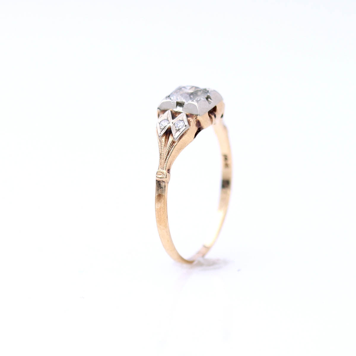 Vintage Two-Tone Art Déco Engagement Ring #VR170829-5