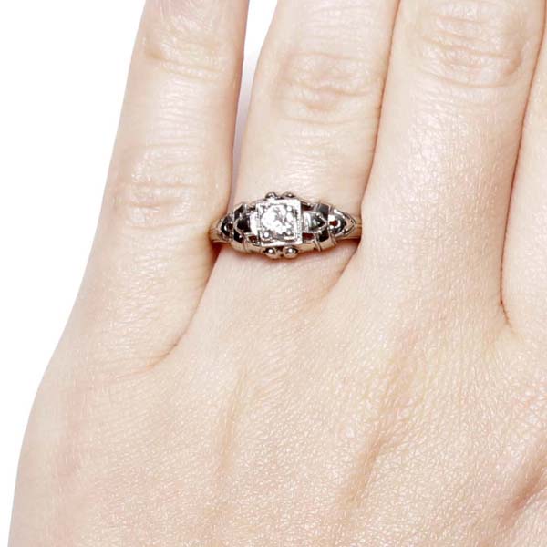 1930s Filigree Engagement Ring #VR180920-4 - Leigh Jay & Co