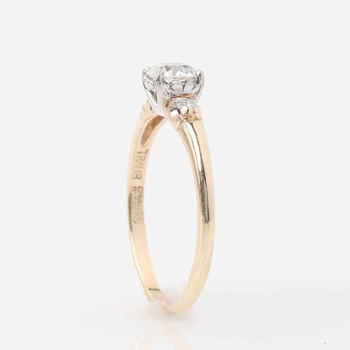 1940s 14k Yellow Gold & Diamond Engagement Ring #VR240906-4