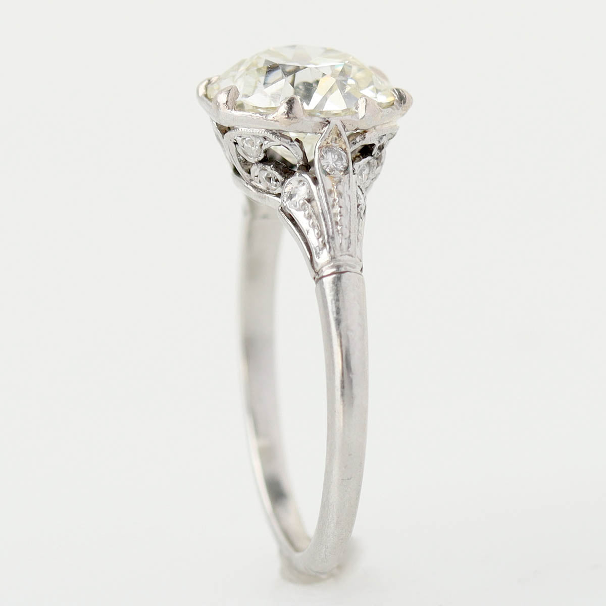 Art Nouveau Platinum & Diamond Engagement Ring #VR260401