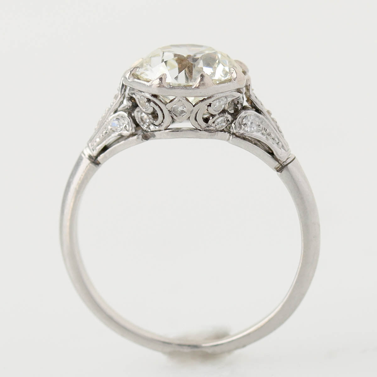Art Nouveau Platinum & Diamond Engagement Ring #VR260401