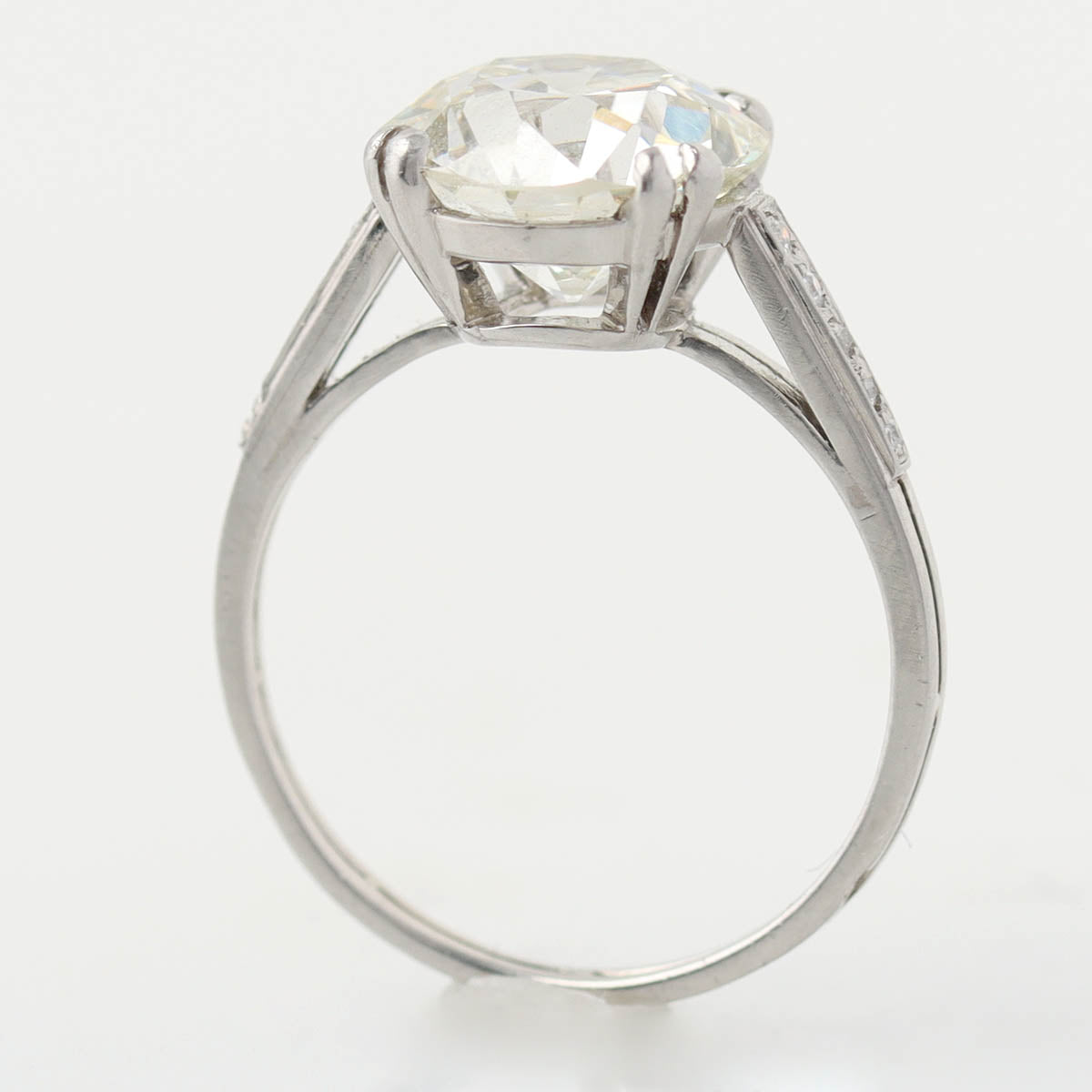 Vintage French Platinum 3.92 ct Carat Diamond Engagement Ring #VR260410