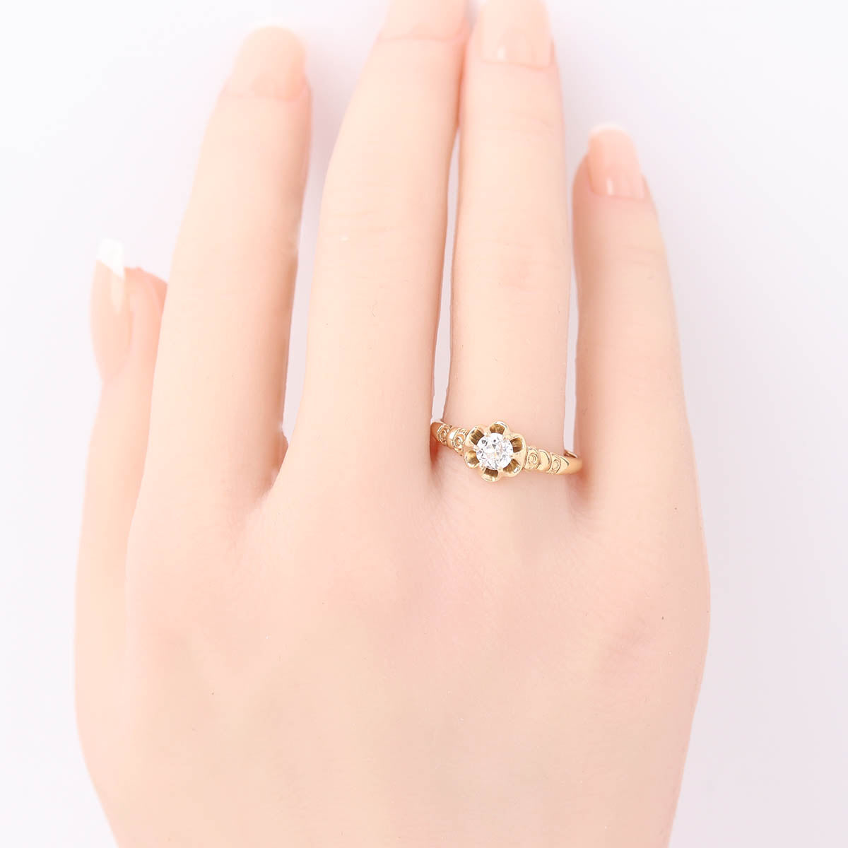 Victorian Buttercup 14k Gold Engagement Ring #VR260427-1