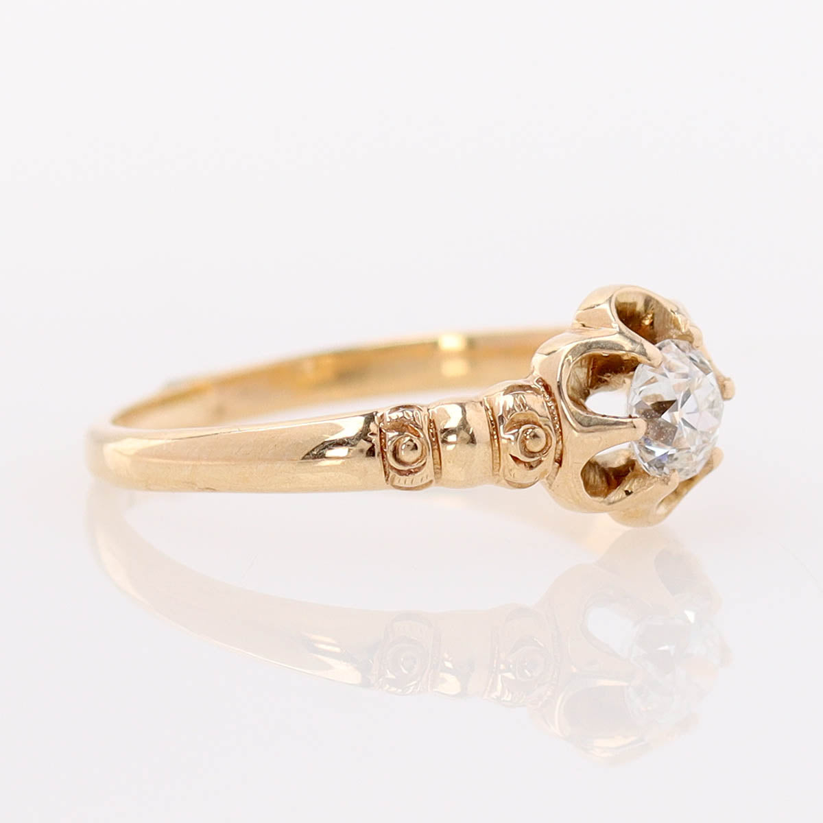 Victorian Buttercup 14k Gold Engagement Ring #VR260427-1