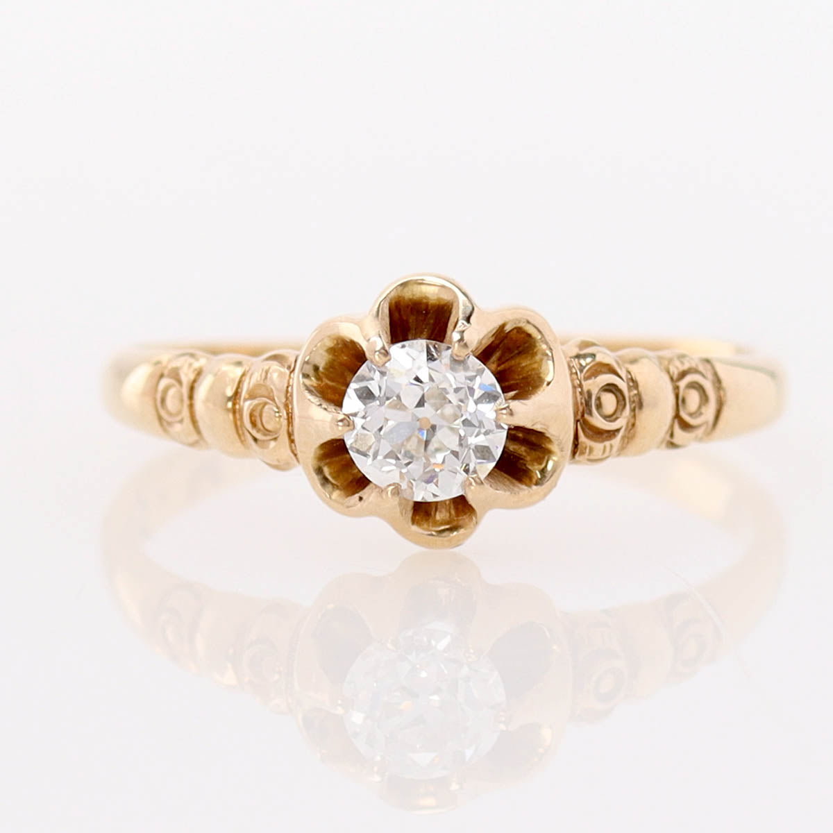 Victorian Buttercup 14k Gold Engagement Ring #VR260427-1