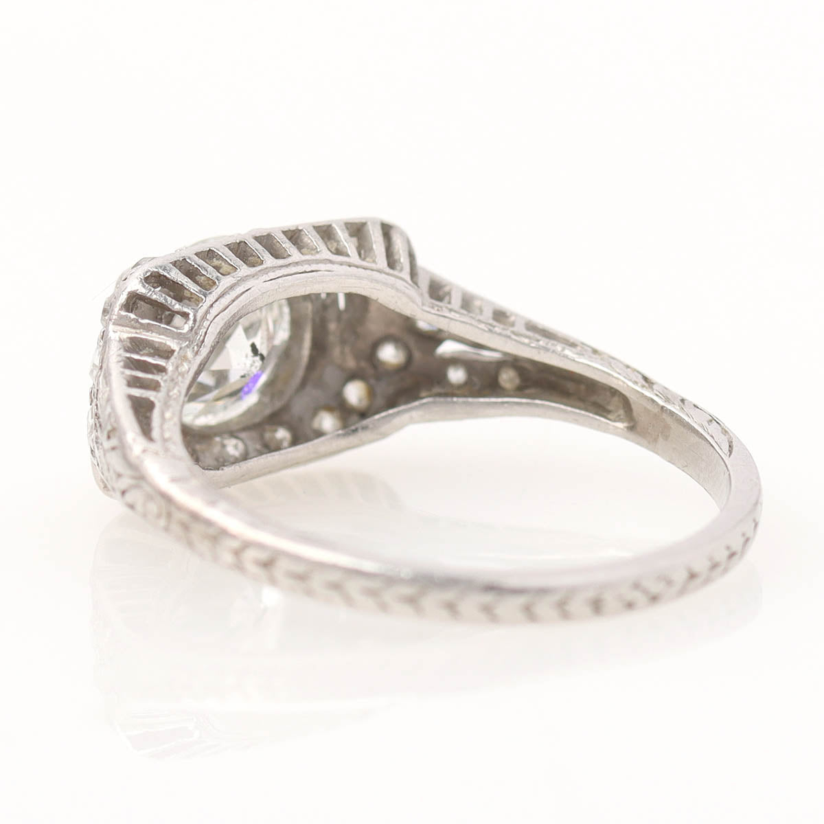 Art Déco 1920s Platinum & Diamond Engagement Ring #VR260611-4