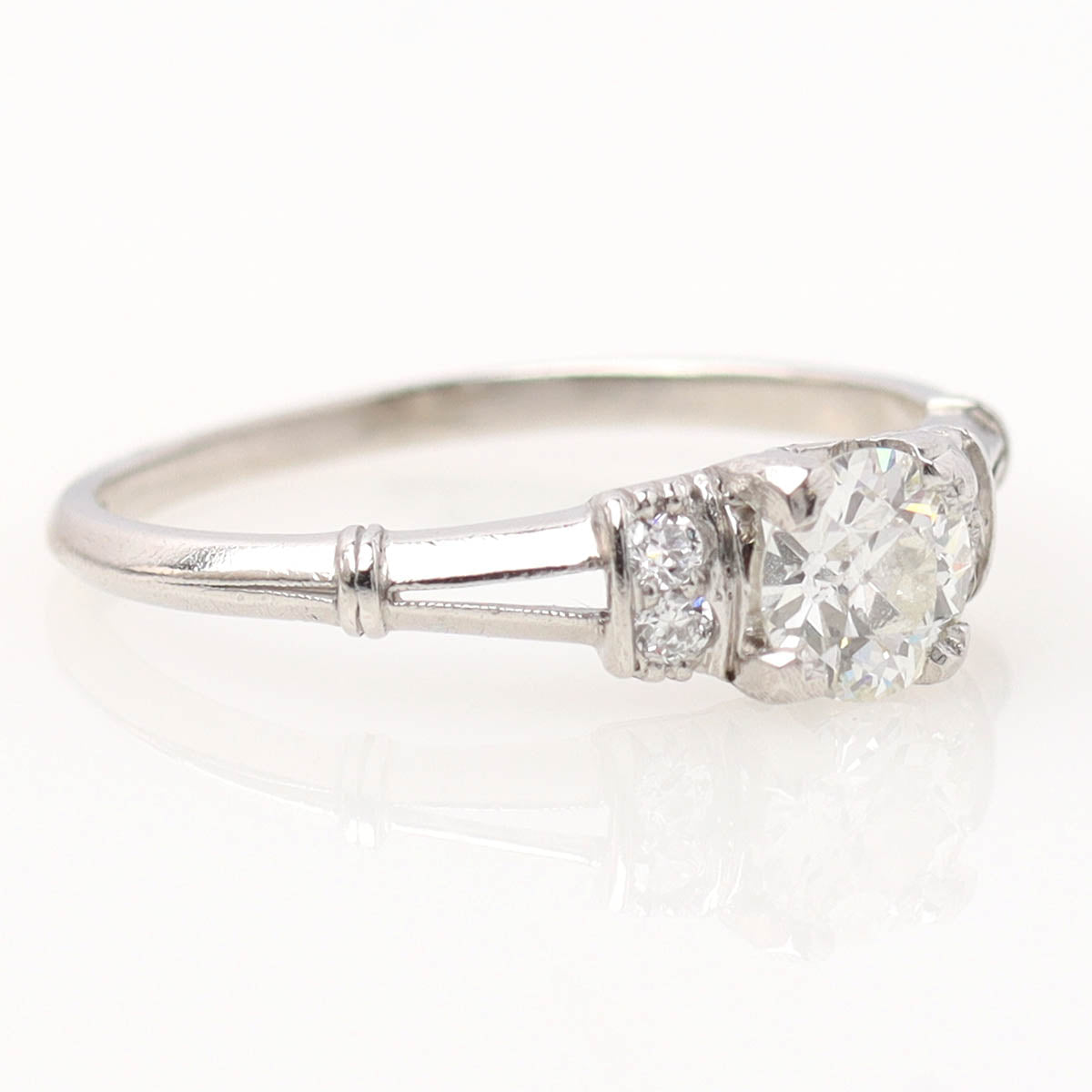 Vintage Platinum Five Stone Engagement Ring #VR260611-5