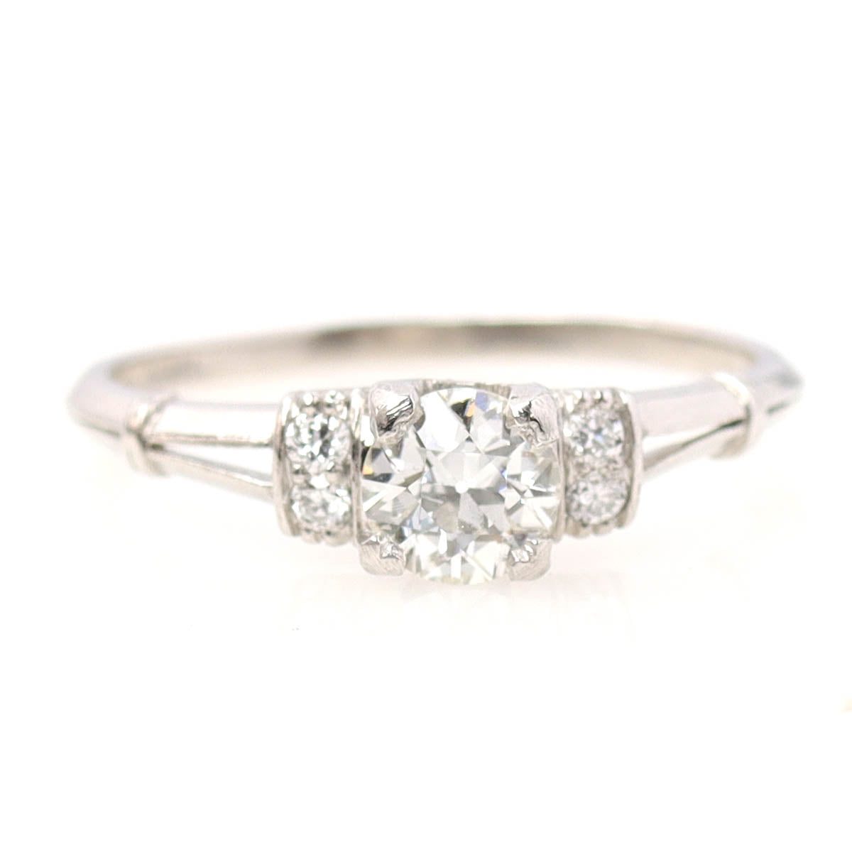 Vintage Platinum Five Stone Engagement Ring #VR260611-5