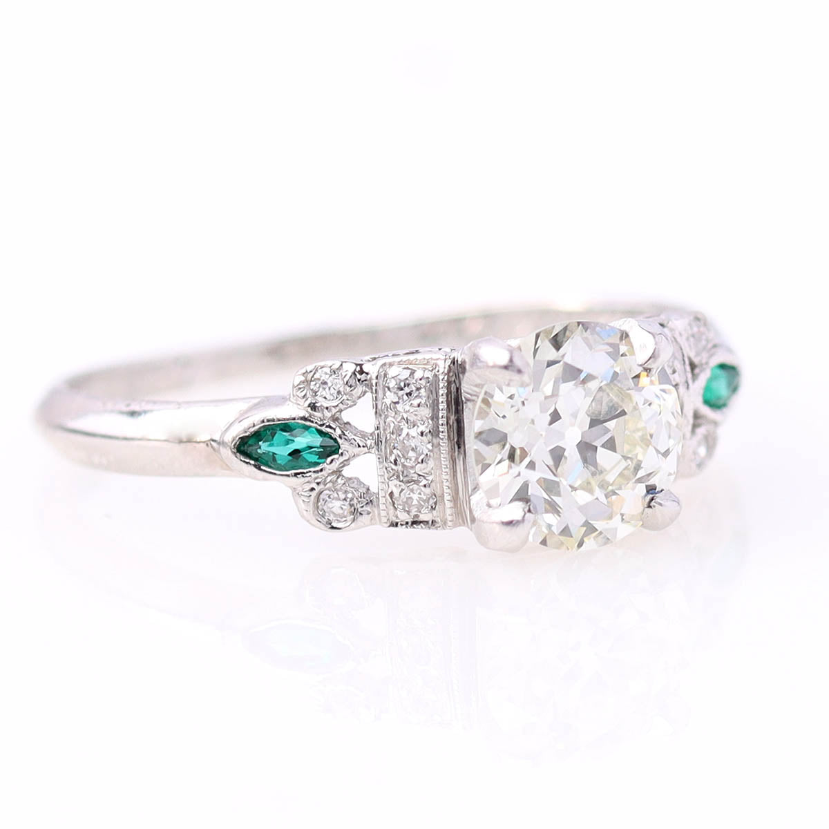 Art Déco Platinum and Diamond Vintage Engagement Ring #VR260611-6